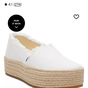TOMS Women's White Platform Espadrilles